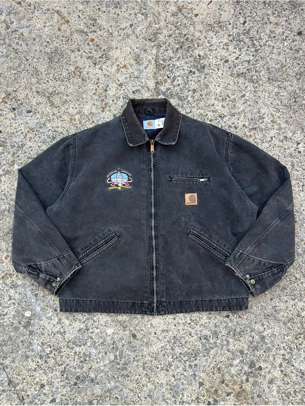 VTG Rare 90’s Carhartt Detroit Jacket J43 ONX Black Size XL USA
